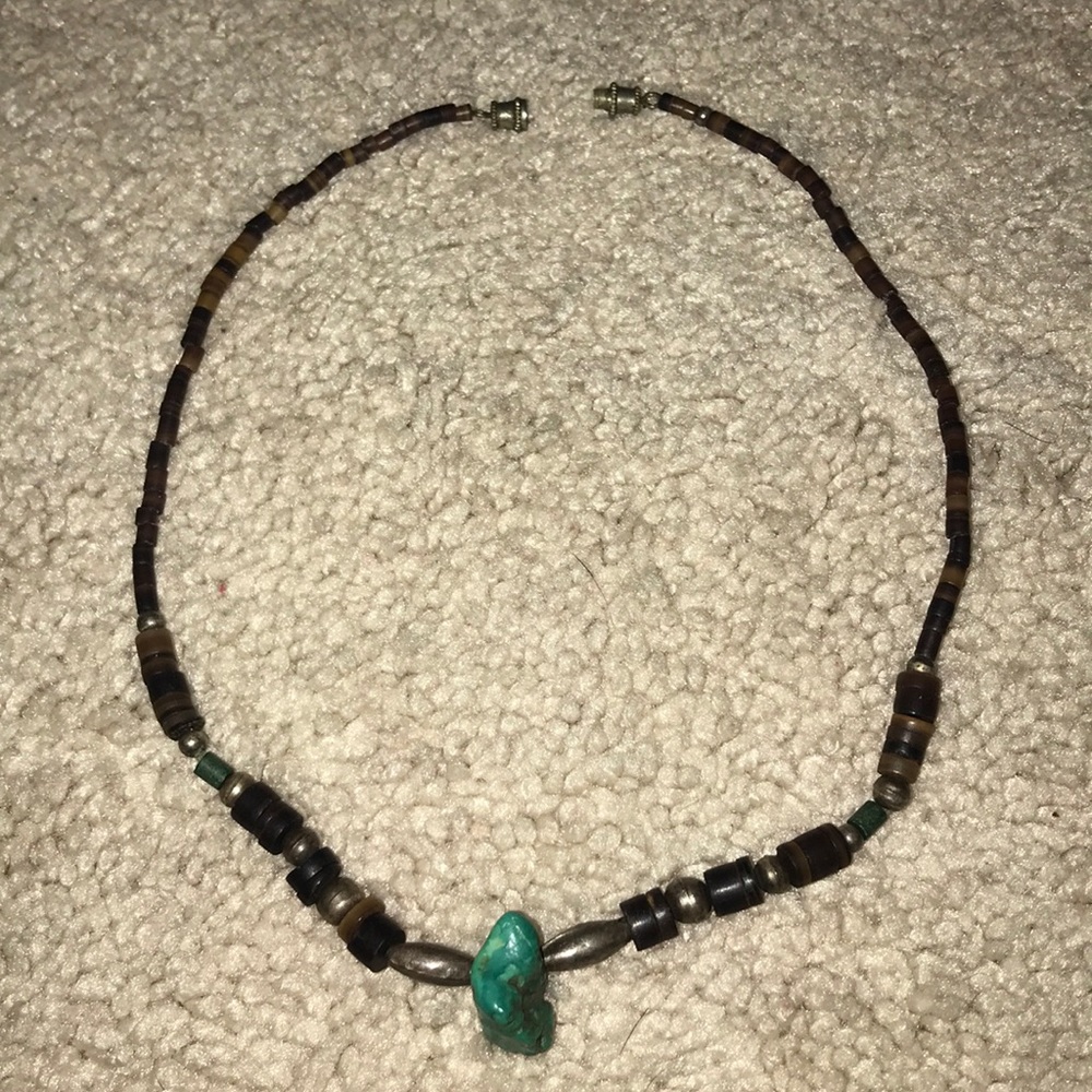 Turquoise chunk Navajo necklace | vintage